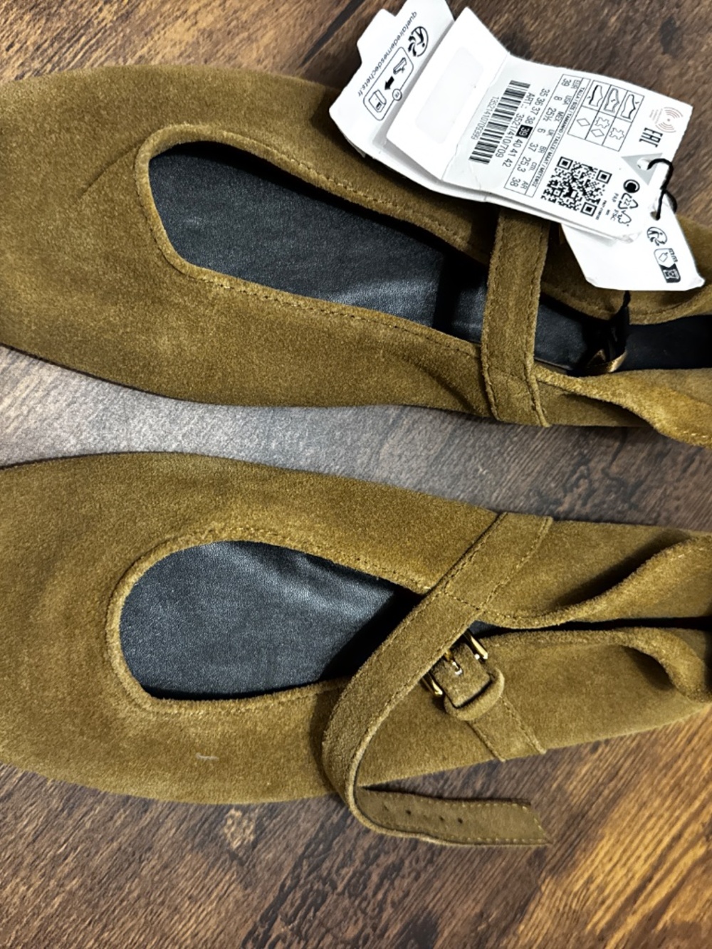 Zara Mary Jane flats suede size 8 - Picture 2 of 2